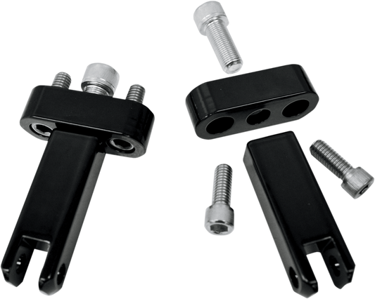 Drag Specialties Black Passenger Footpeg Mount Kit 1993-2023 Harley Touring FLHX