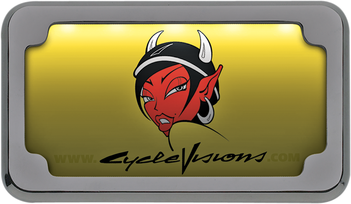 Cycle Visions Chrome Flat Rear Lighted License Plate Frame fits Harley