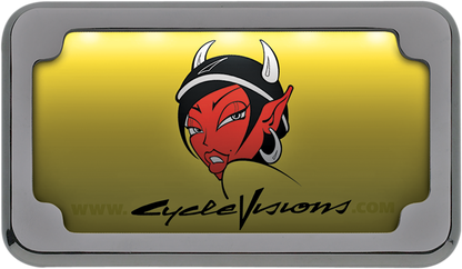Cycle Visions Chrome Flat Rear Lighted License Plate Frame fits Harley
