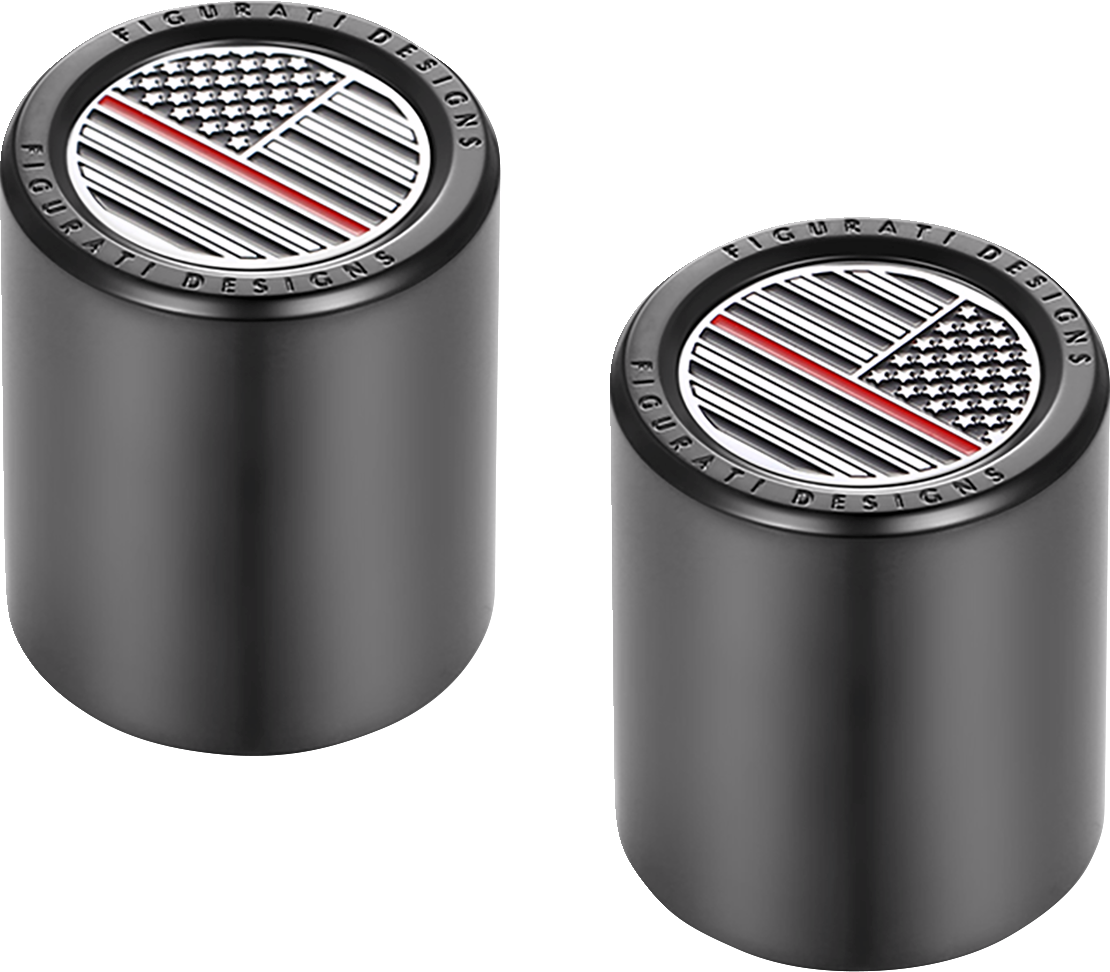 Figurati Red Line USA Flag Short Magnetic Docking Hardware Covers for Harley