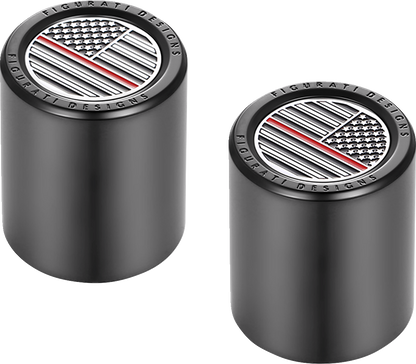 Figurati Red Line USA Flag Short Magnetic Docking Hardware Covers for Harley
