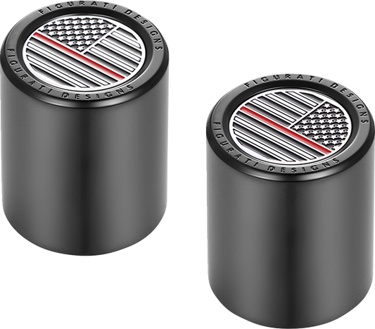 Figurati Red Line USA Flag Short Magnetic Docking Hardware Covers for Harley