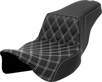 Saddlemen Step Up Extended White Lattice Gel Seat fits 2008-2025 Harley Touring
