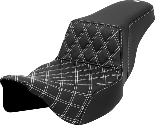 Saddlemen Step Up Extended White Lattice Gel Seat fits 2008-2024 Harley Touring