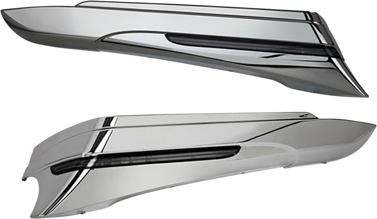 Ciro Chrome Rear Motorcycle Saddlebag Extensions 2014-2024 Harley Touring Models