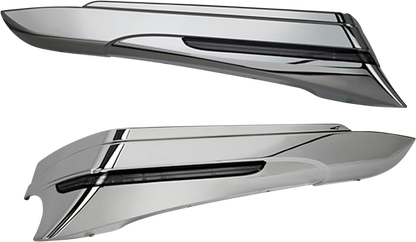 Ciro Chrome Rear Motorcycle Saddlebag Extensions 2014-2024 Harley Touring Models