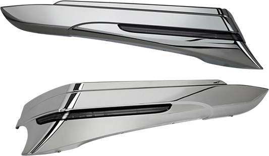 Ciro Chrome Rear Motorcycle Saddlebag Extensions 2014-2024 Harley Touring Models