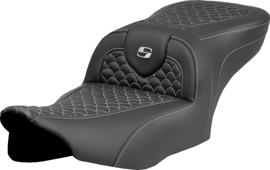 Saddlemen Roadsofa Silver Dragon Scale Stitch Seat fits 2023-2025 Harley Touring