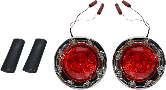 Custom Dynamics ProBEAM Chrome Red LED Bullet Ringz Turn Signals 2014-23 Indian