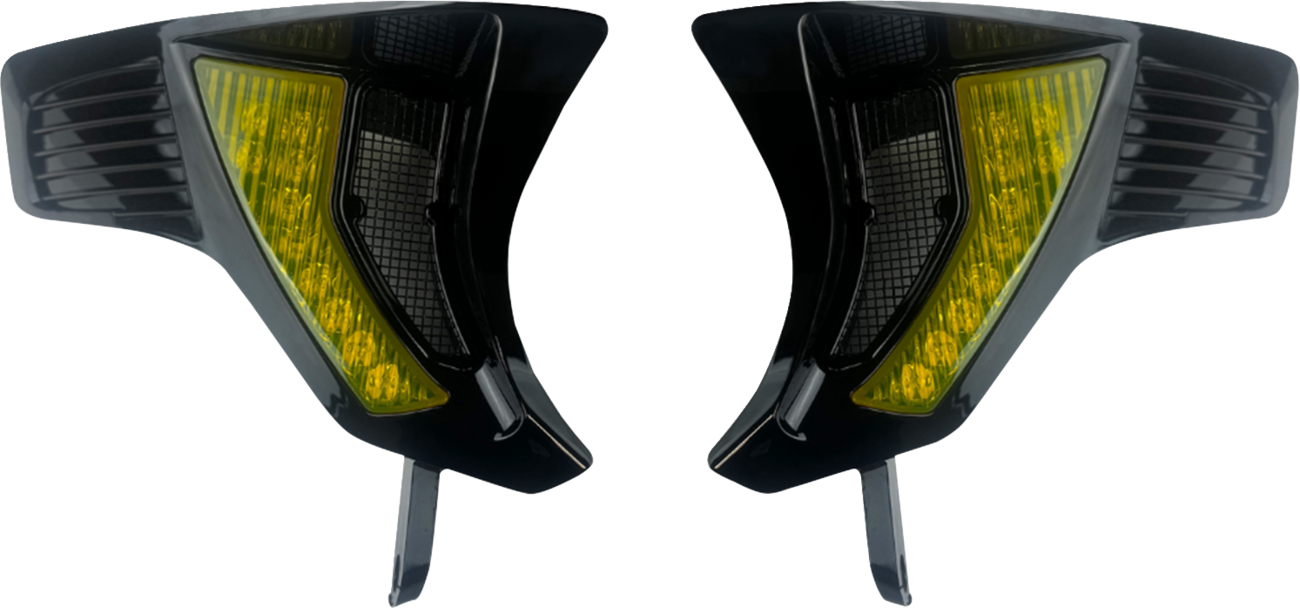 Custom Dynamics Shark Demon Yellow Front Turn Signal Vents 2023-2025 Harley FLTR