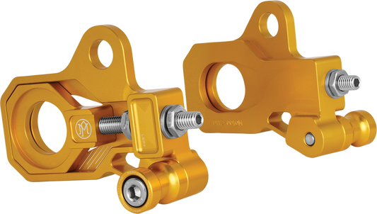 Performance Machine Gold Rear Axle Adjuster Kit for 2009-2023 Harley Touring