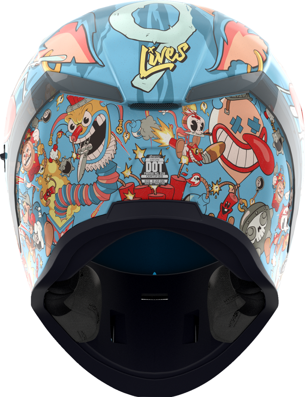 Icon Airform 9 Lives Blue MIPS Full Face Unisex Adult Street Motorcycle Helmet