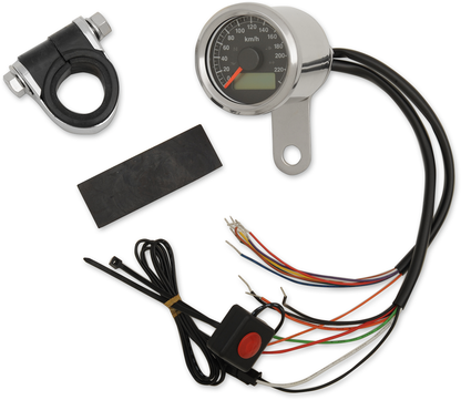 Drag Specialties 1 7/8" Electronic LED KPH Speedo 1986-2003 Harley Sportster XLH