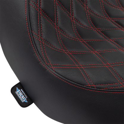 Drag Specialties Red Diamond Solo Seat for 2018-2025 Harley Softail Low Rider