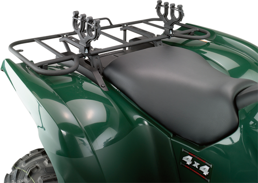 Moose Black Aluminum Rubber ATV Double Axis Rear Cargo Rail Gun Rack