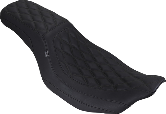 Mustang Squareback Low Black Diamond Seat for 2023-2026 Harley Road Street Glide