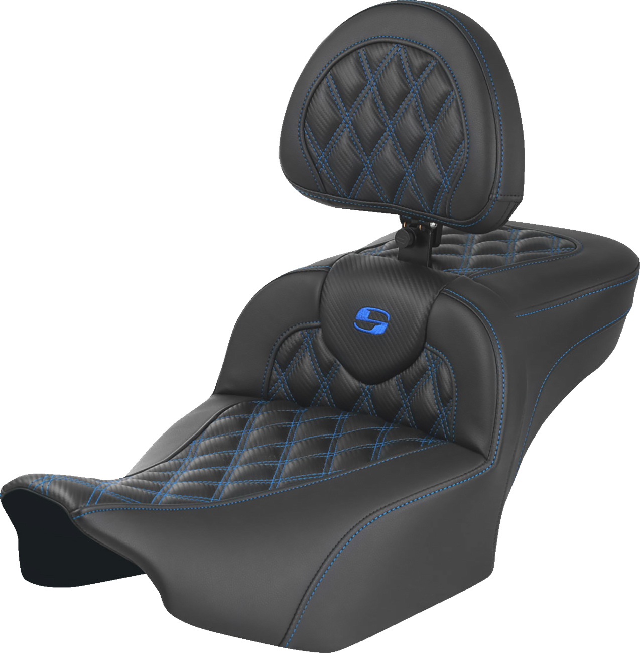 Saddlemen Roadsofa Blue Lattice Extended Seat & Backrest 2023-25 Harley Touring
