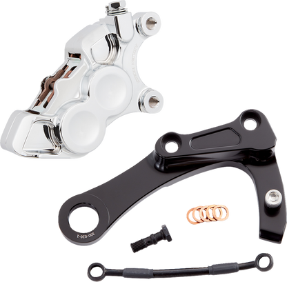 Arlen Ness Chrome 4-Piston Rear Brake Caliper Kit for 2018-23 Harley Softail M8