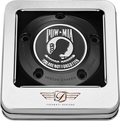 Figurati Designs POW-MIA Stainless Steel Black Timing Cover for 1999-2017 Harley