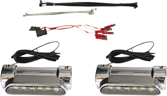 Custom Dynamics Chrome Universal Engine Guard Accessory Lights 2014-2022 Harley