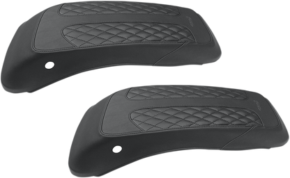 Mustang Black Diamond Pair Saddlebag Lid Covers 2014-2021 Harley Tri Glide Ultra