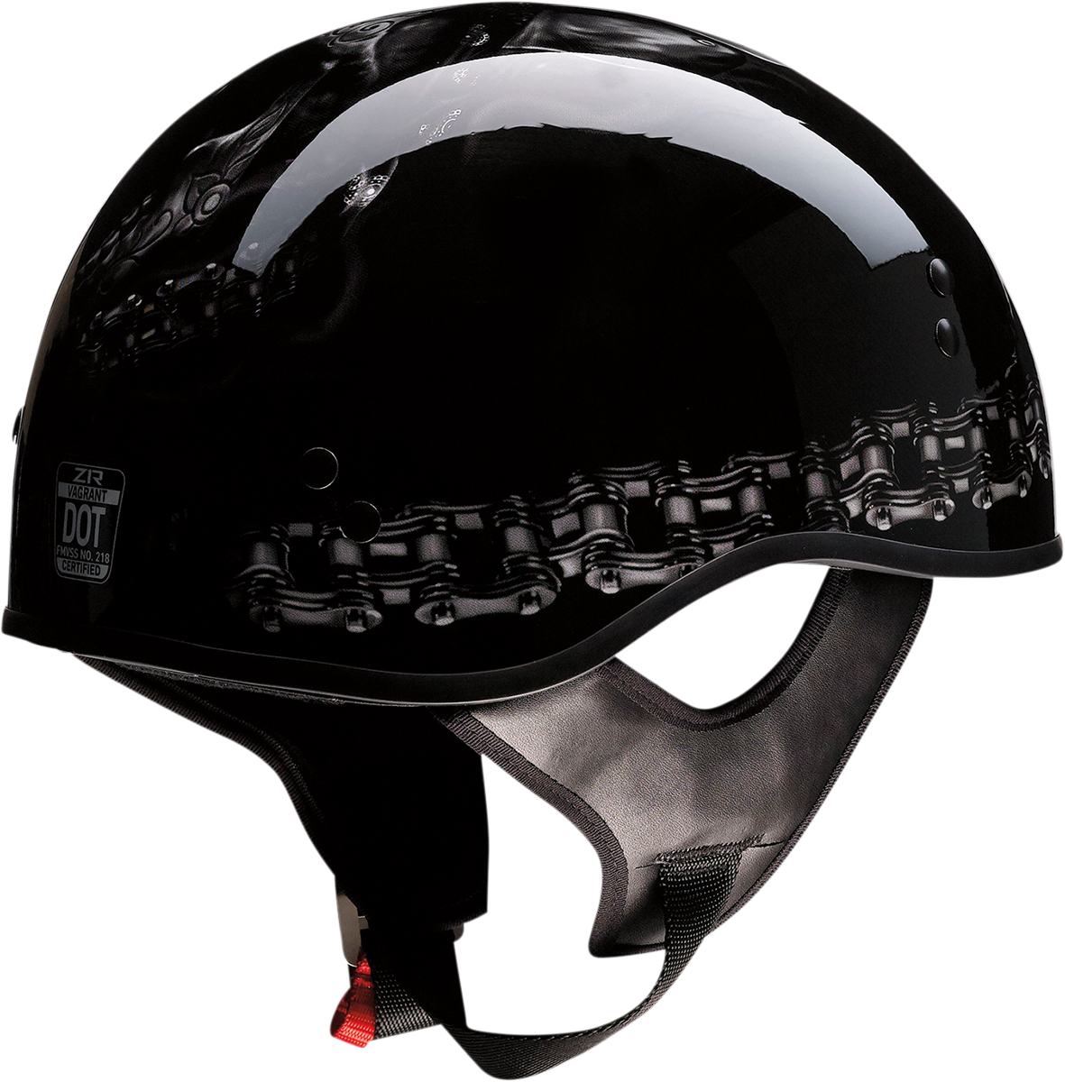 Z1R Vagrant Black FTW Unisex Adult Motorcycle Riding Street Racing Half Helmet