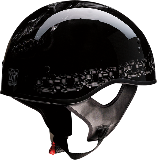 Z1R Vagrant Black FTW Unisex Adult Motorcycle Riding Street Racing Half Helmet