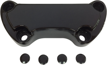Drag Specialties Gloss Black Scalloped Handlebar Clamp for 74-17 Harley Davidson