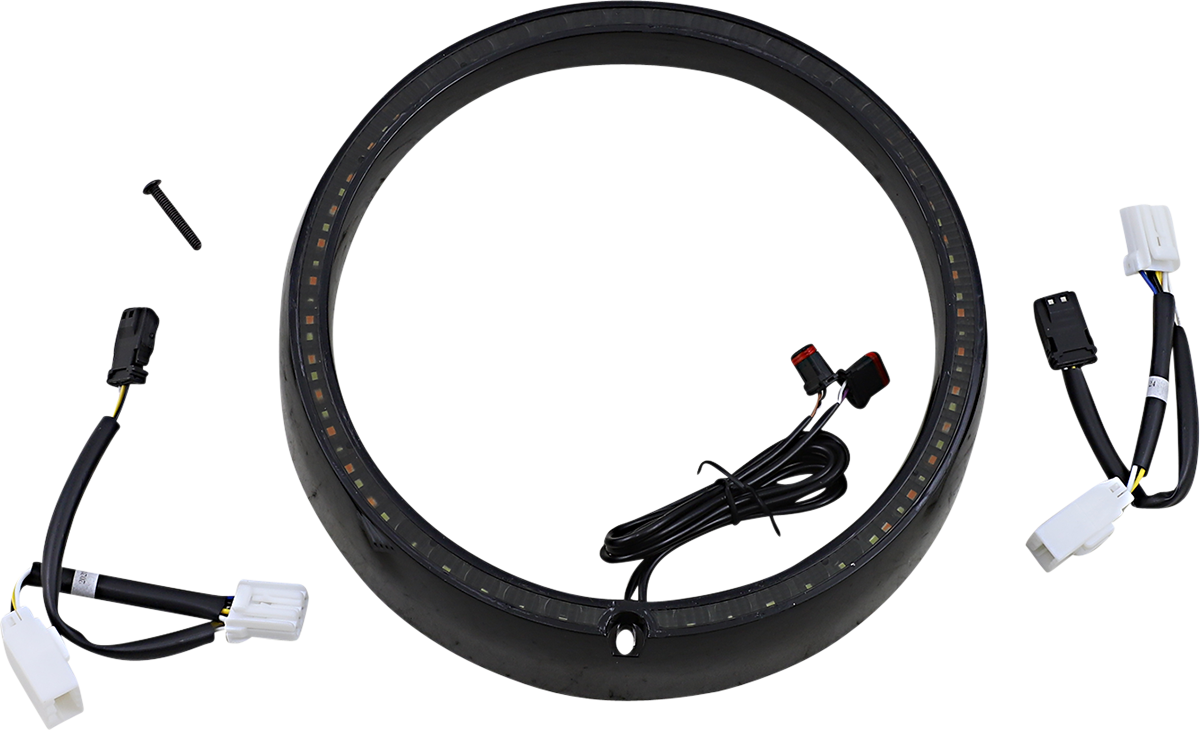 Custom Dynamics Black Sequential LED Headlight Trim 2006-2013 Harley Touring