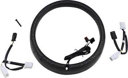 Custom Dynamics Black Sequential LED Headlight Trim 2006-2013 Harley Touring