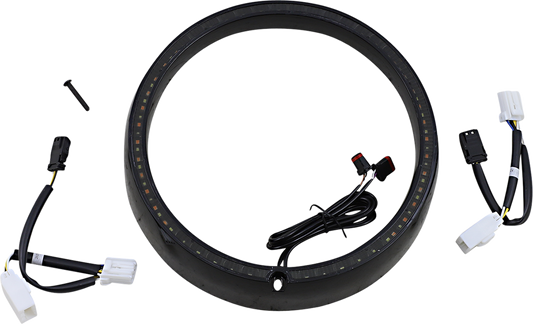 Custom Dynamics Black Sequential LED Headlight Trim 2006-2013 Harley Touring