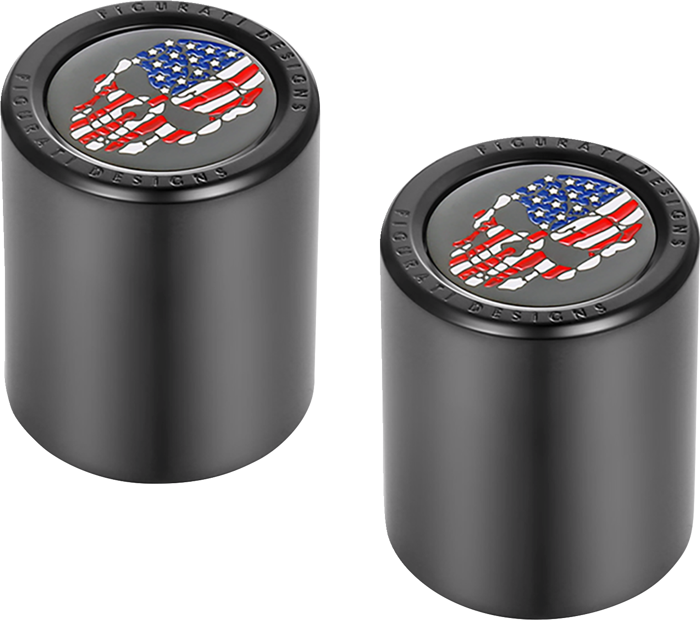 Figurati Skull USA Flag Black Short Magnetic Docking Hardware Covers for Harley