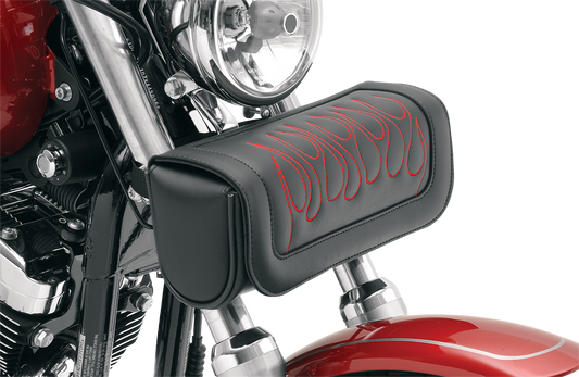 Saddlemen Red Flame Highwaymen Tattoo Front Fork Tool Pouch Bag for Harley