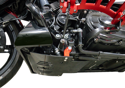 Thrashin Carbon Fiber Red Skid Plate fits 2023-2025 Harley Road Street Glide