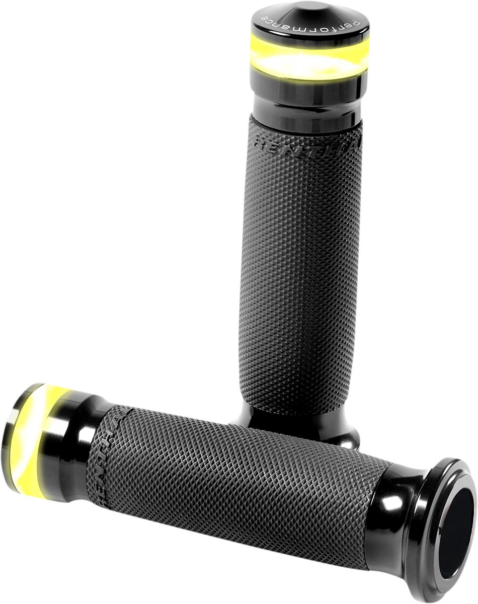 Performance Machine Black Vision LED Turn Signal TBW Hand Grips for 08-24 Harley