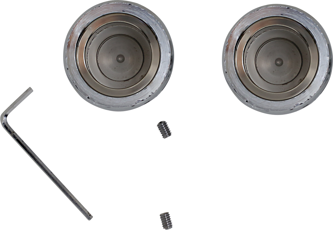 Drag Specialties Chrome 1" Front Axle Caps 2004-2020 Harley Touring FLHX FLHR