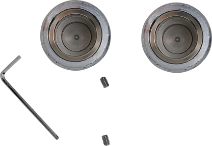 Drag Specialties Chrome 1" Front Axle Caps 2004-2020 Harley Touring FLHX FLHR