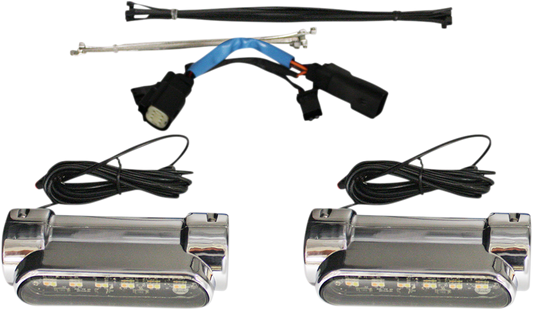 Custom Dynamics Chrome Engine Guard LED Lights for 2010-2013 Harley FLHX FLTRX