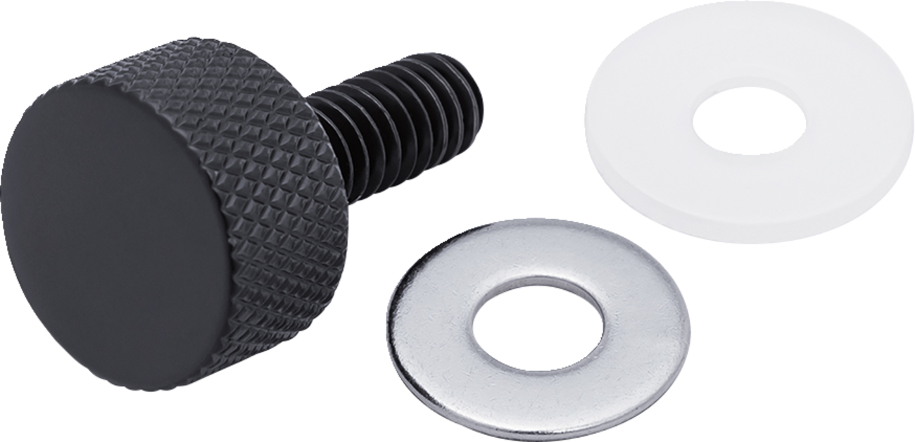 Ciro 1/4"-20 x 3/4" Black Seat Thumbscrew for 1996-2026 Harley Davidson Models