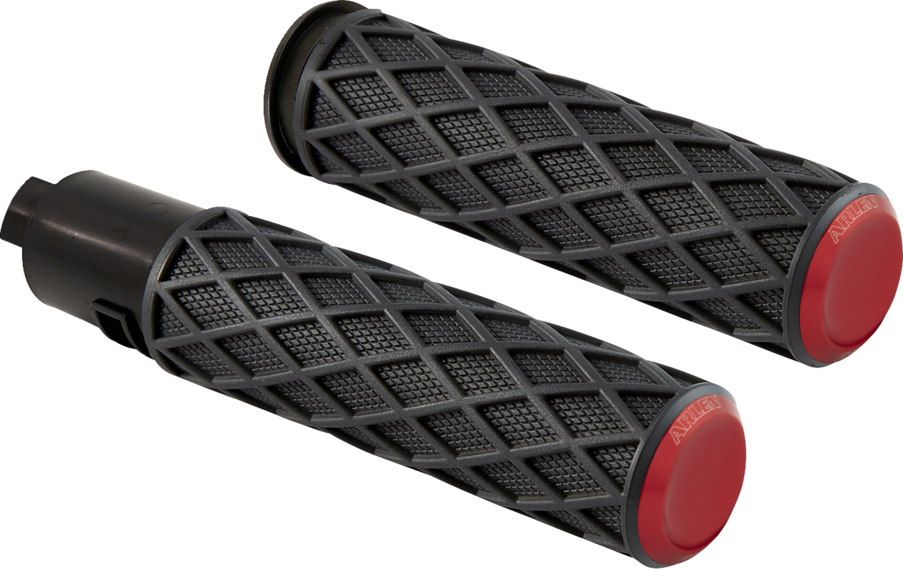 Arlen Ness Diamond Red TBW Handlebar Hand Grips for 2023-2024 Harley Touring