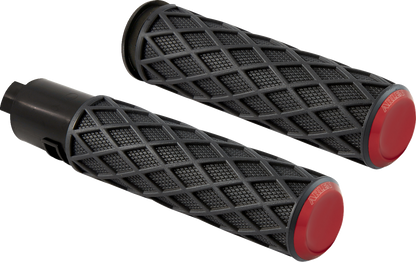 Arlen Ness Diamond Red TBW Handlebar Hand Grips for 2023-2025 Harley Touring