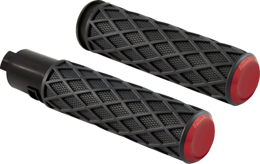 Arlen Ness Diamond Red TBW Handlebar Hand Grips for 2023-2024 Harley Touring