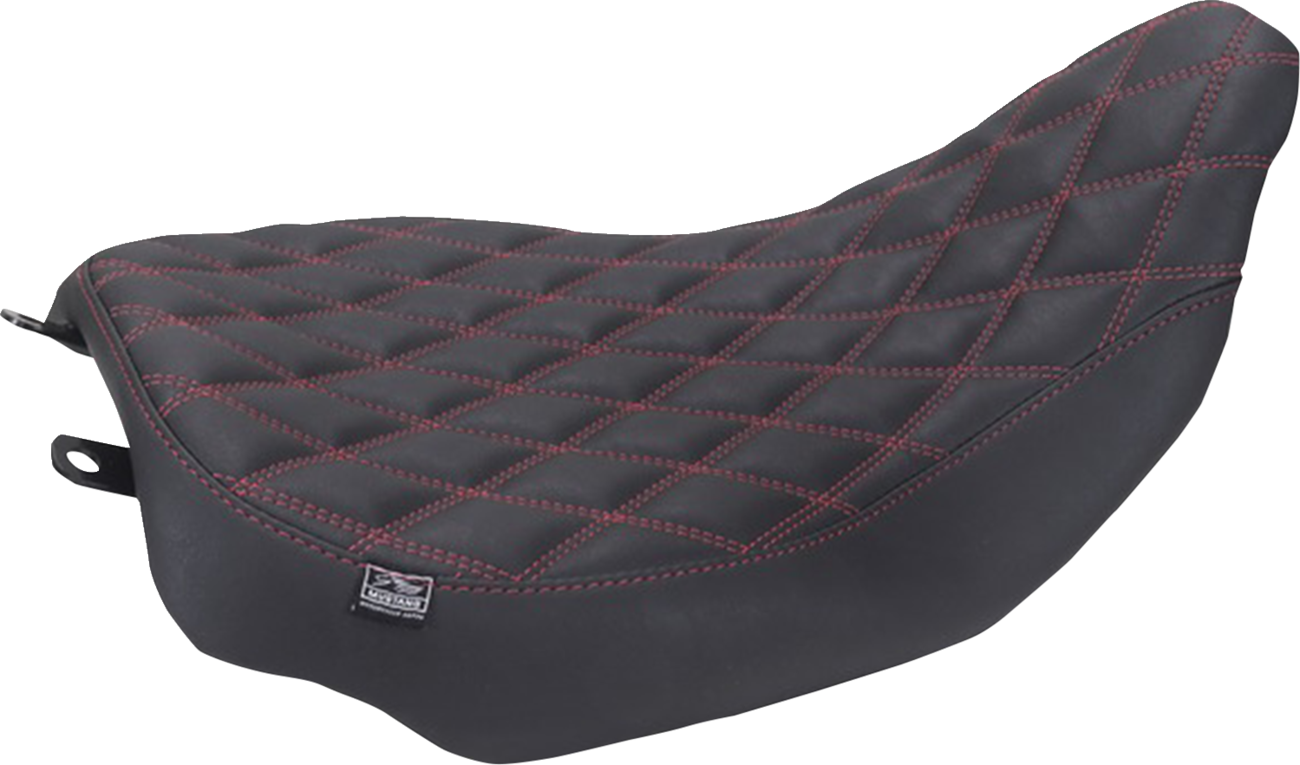 Mustang Runaround Red Stitch Solo Seat for 2023-2026 Harley Road Street Glide