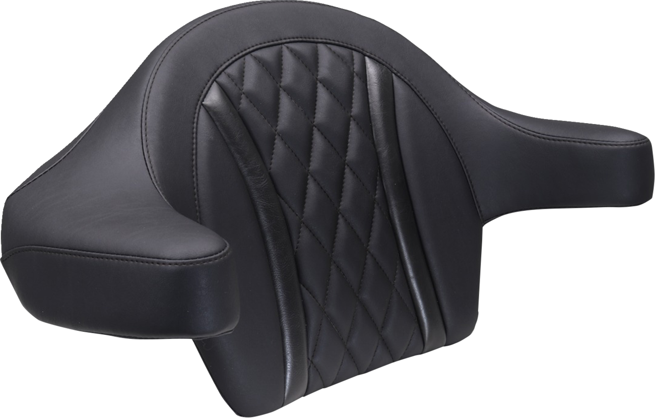 Mustang King Tour Pak Backrest Black Diamond Pad for 2023-2025 Harley Touring