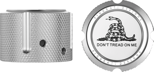 Figurati Designs Don't Tread Front Axle Nut Chrome Covers for 2002-2022 Harley