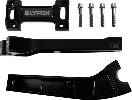 Slyfox Black 8" Handlebar Pullback Riser Top Clamp Kit for Harley Davidson