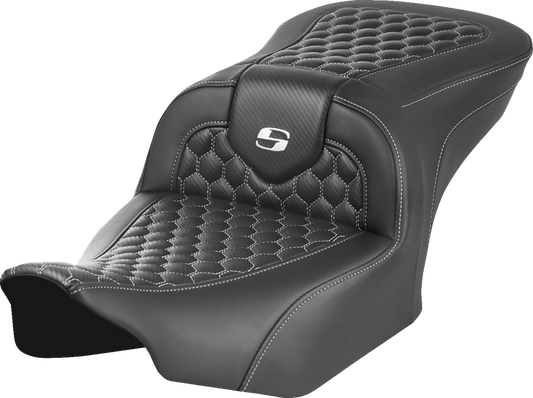 Saddlemen Roadsofa White Honeycomb Stitch Gel Seat for 2023-2025 Harley Touring