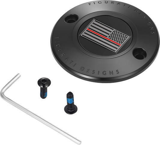 Figurati Designs Red Line Flag Black Timing Points Cover for 2017-2023 Harley M8