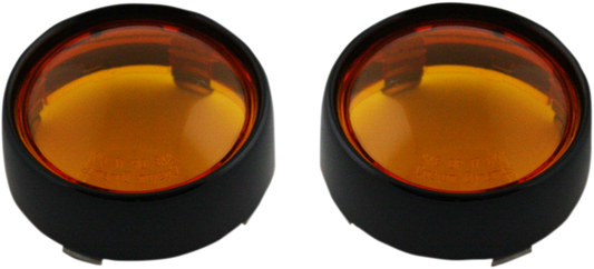 Custom Dynamics Black Amber Lens Probeam Bullet Turn Signal Bezels for Harley