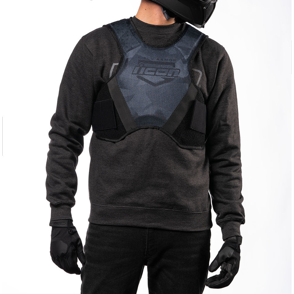 Icon Softcore Adult Mens Blue Camo Field Armor Street Motorcycle Riding Vest